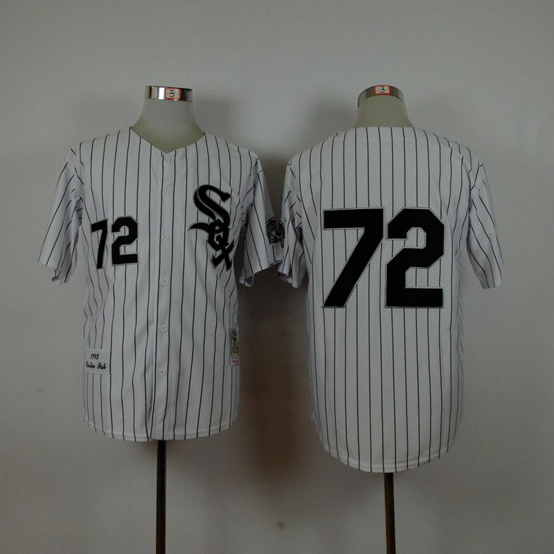 Men Chicago White Sox #72 Fisk White Throwback 1993 MLB Jerseys->chicago white sox->MLB Jersey